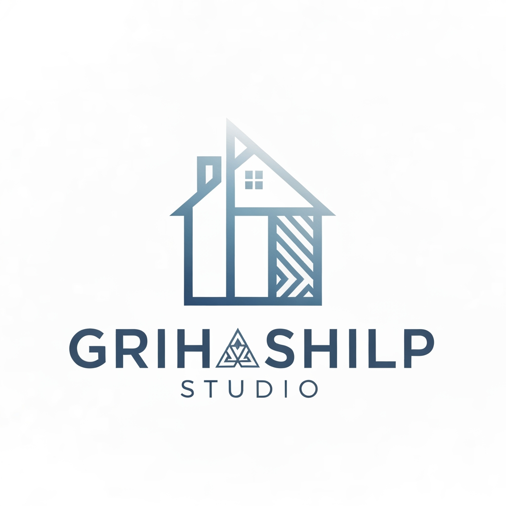 AI Design for i am an interior designer and my firm name is Grihashilp studio and i want make logo please suggest me design ideas and its will be creative and trending designs