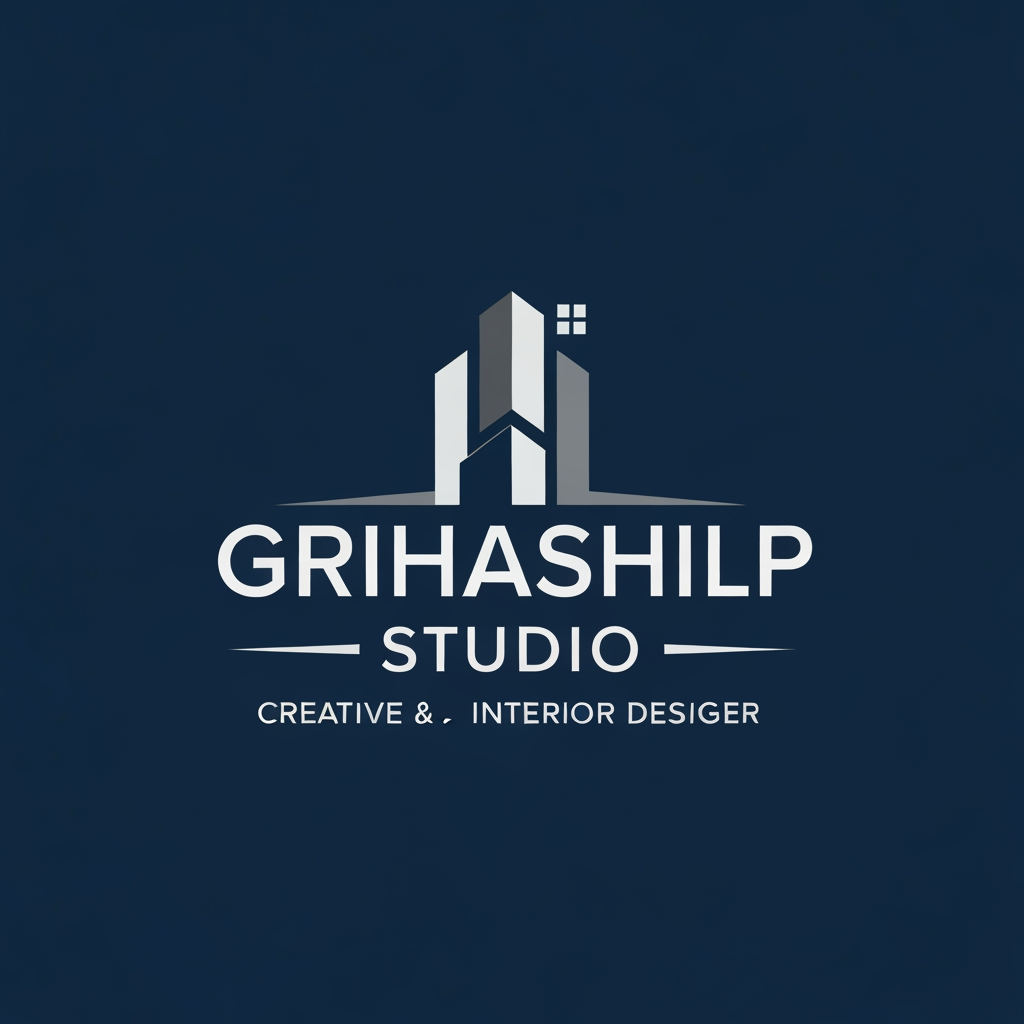 AI Design for i am an interior designer and my firm name is Grihashilp studio and i want make logo please suggest me design ideas and its will be creative and trending designs