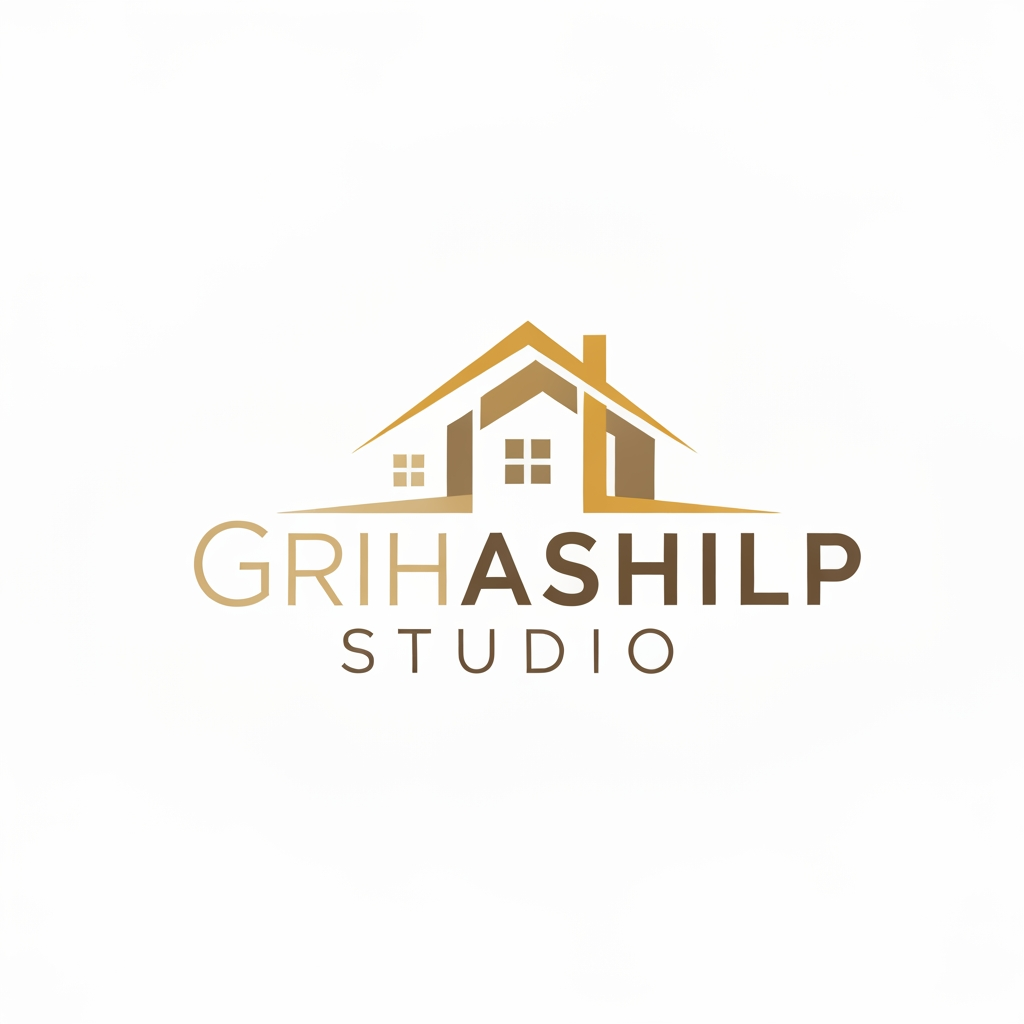 AI Design for i am an interior designer and my firm name is grihashilp studio and i want make logo please suggest me design with ideas and ganrate logo