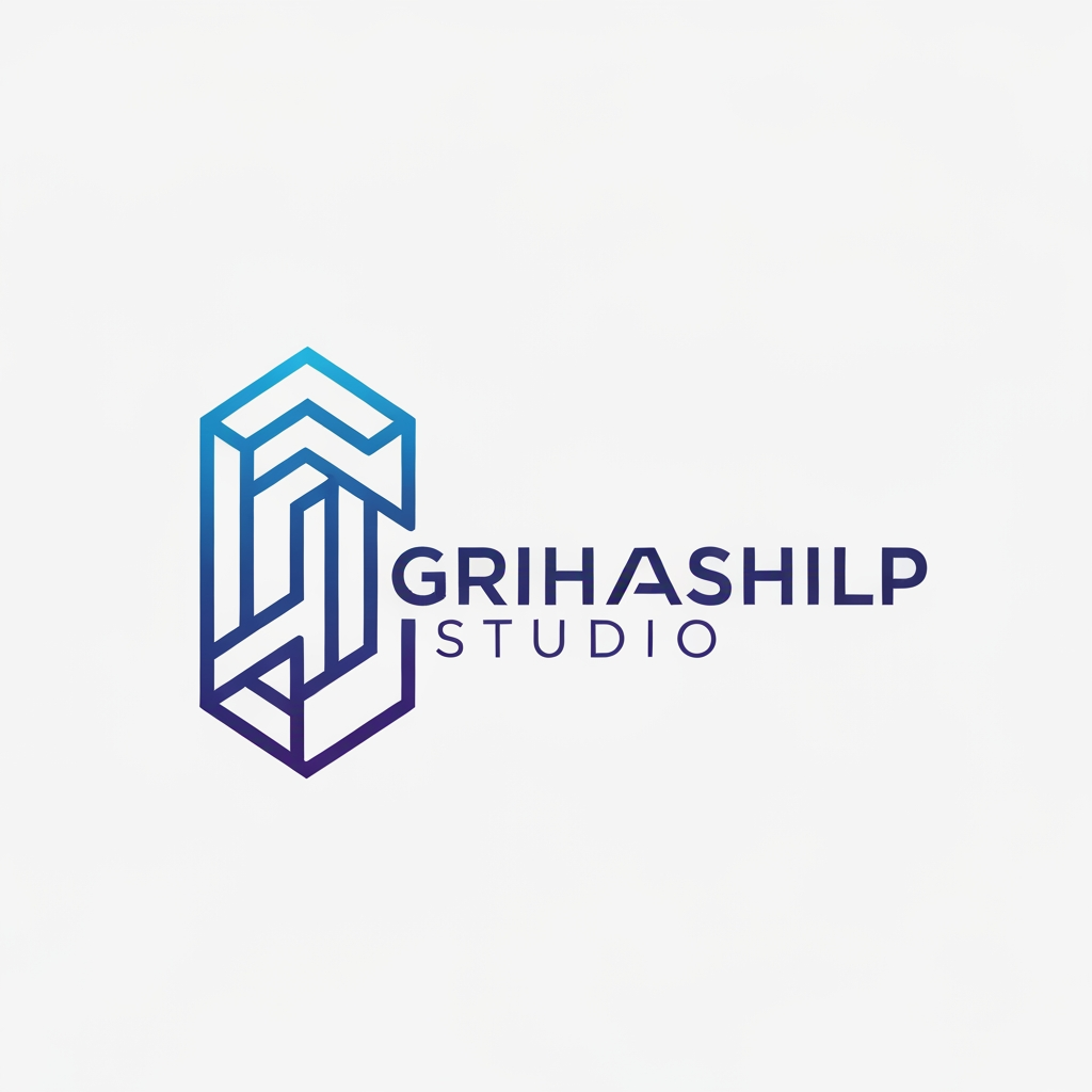 AI Design for i am an interior designer and my firm name is Grihashilp studio and i want make logo please suggest me design ideas and its will be creative and trending designs