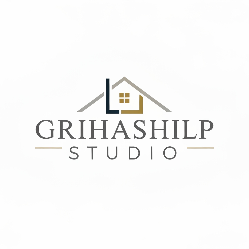 AI Design for i am an interior designer and my firm name is grihashilp studio and i want make logo please suggest me design with ideas and ganrate logo