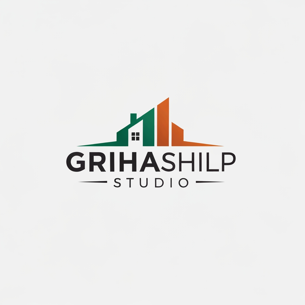 AI Design for i am an interior designer and my firm name is Grihashilp studio and i want make logo please suggest me design ideas and its will be creative and trending designs