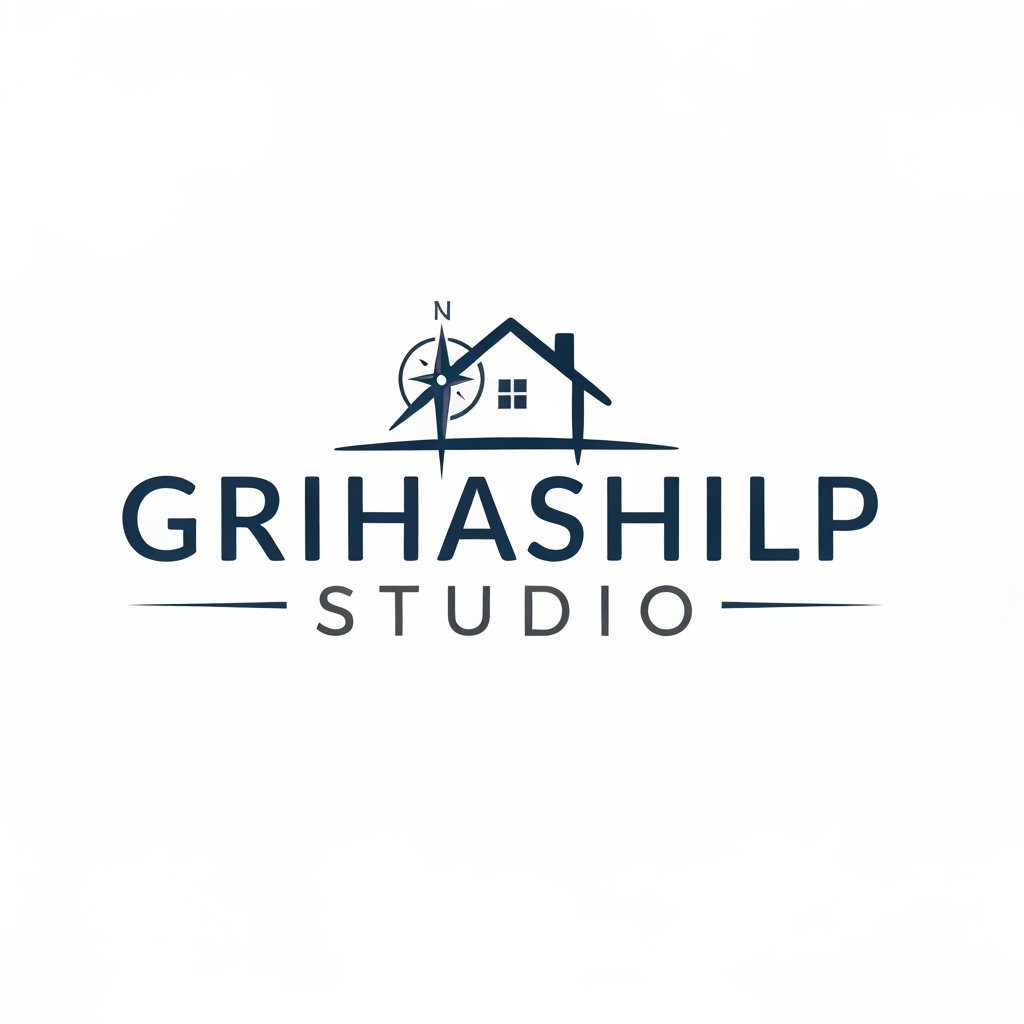 AI Design for i am an interior designer and my firm name is grihashilp studio and i want make logo please suggest me design with ideas and ganrate logo