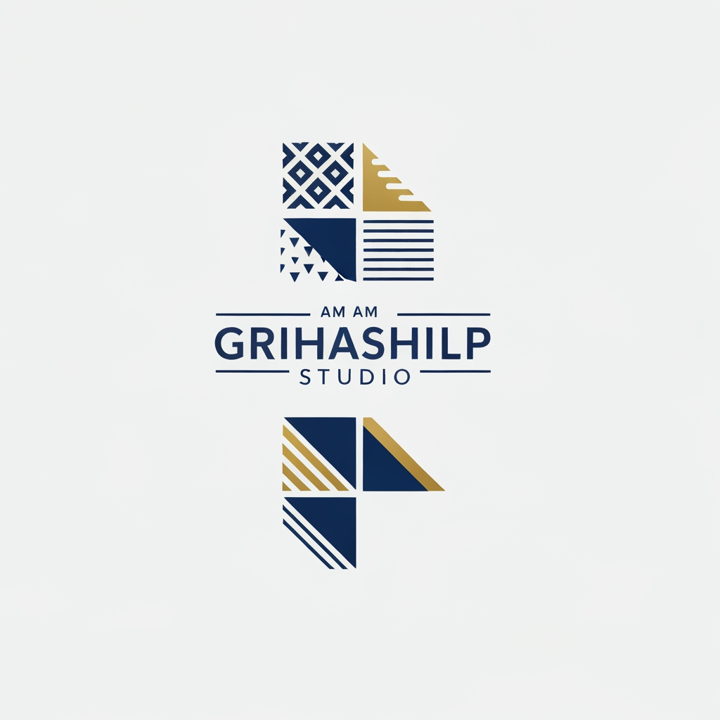 AI Design for i am an interior designer and my firm name is Grihashilp studio and i want make logo please suggest me design ideas and its will be creative and trending designs
