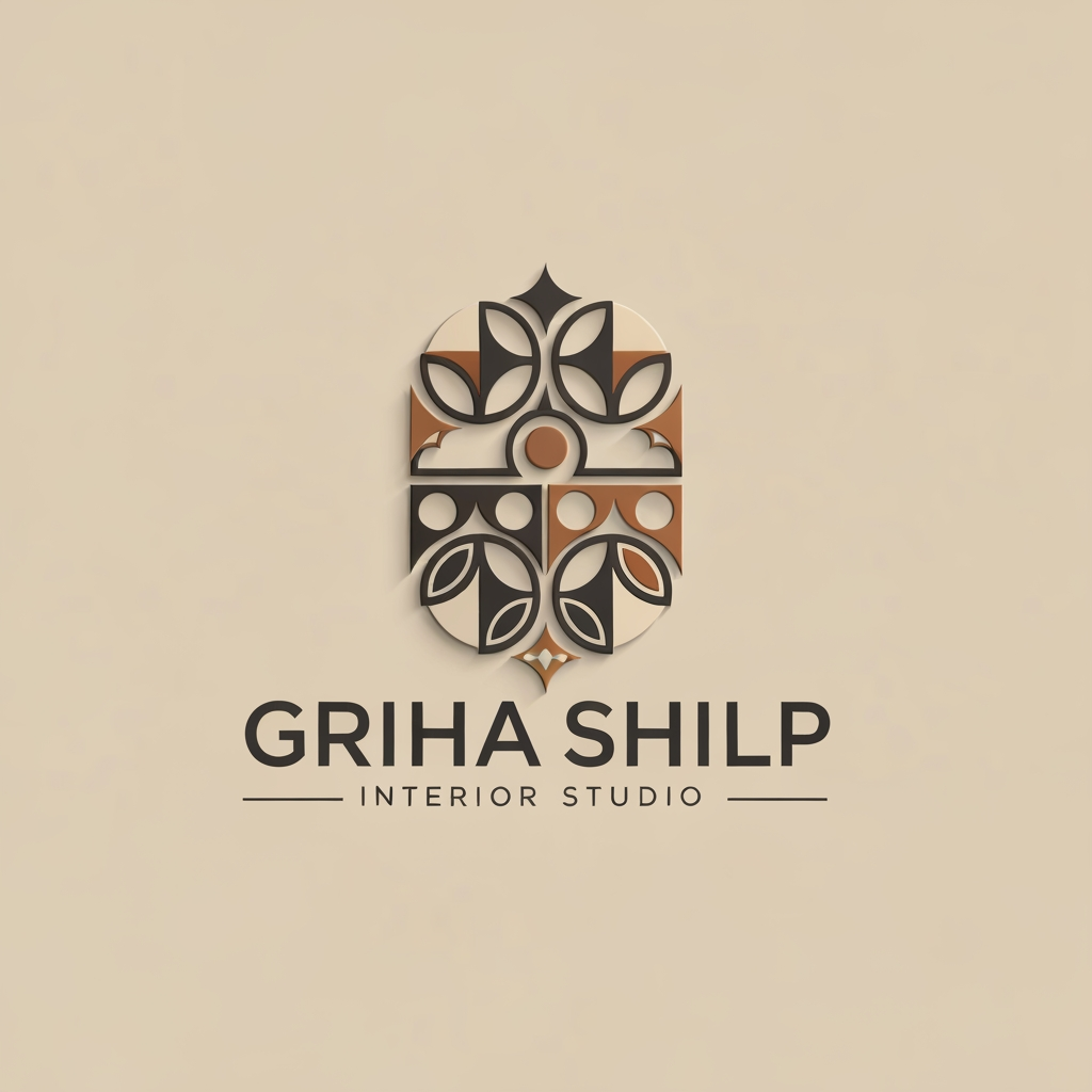 AI Design for i am an interior designer and my firm name is grihashilp studio and i want make logo please suggest me design with ideas and ganrate logo