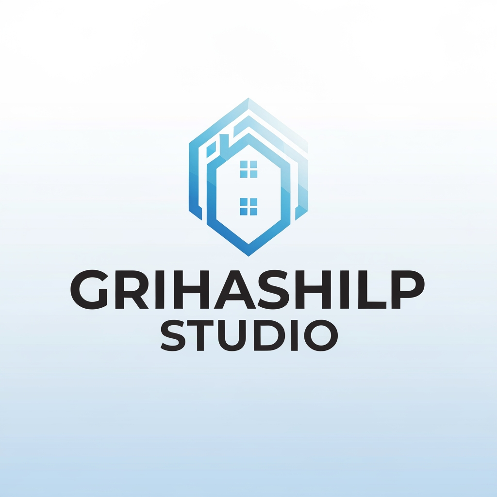 AI Design for i am an interior designer and my firm name is Grihashilp studio and i want make logo please suggest me design ideas and its will be creative and trending designs