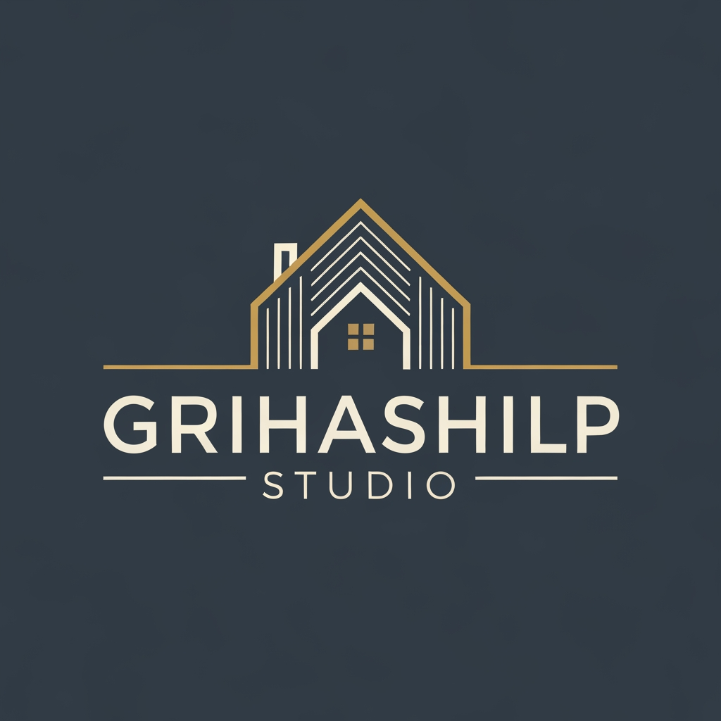 AI Design for i am an interior designer and my firm name is Grihashilp studio and i want make logo please suggest me design ideas and its will be creative and trending designs
