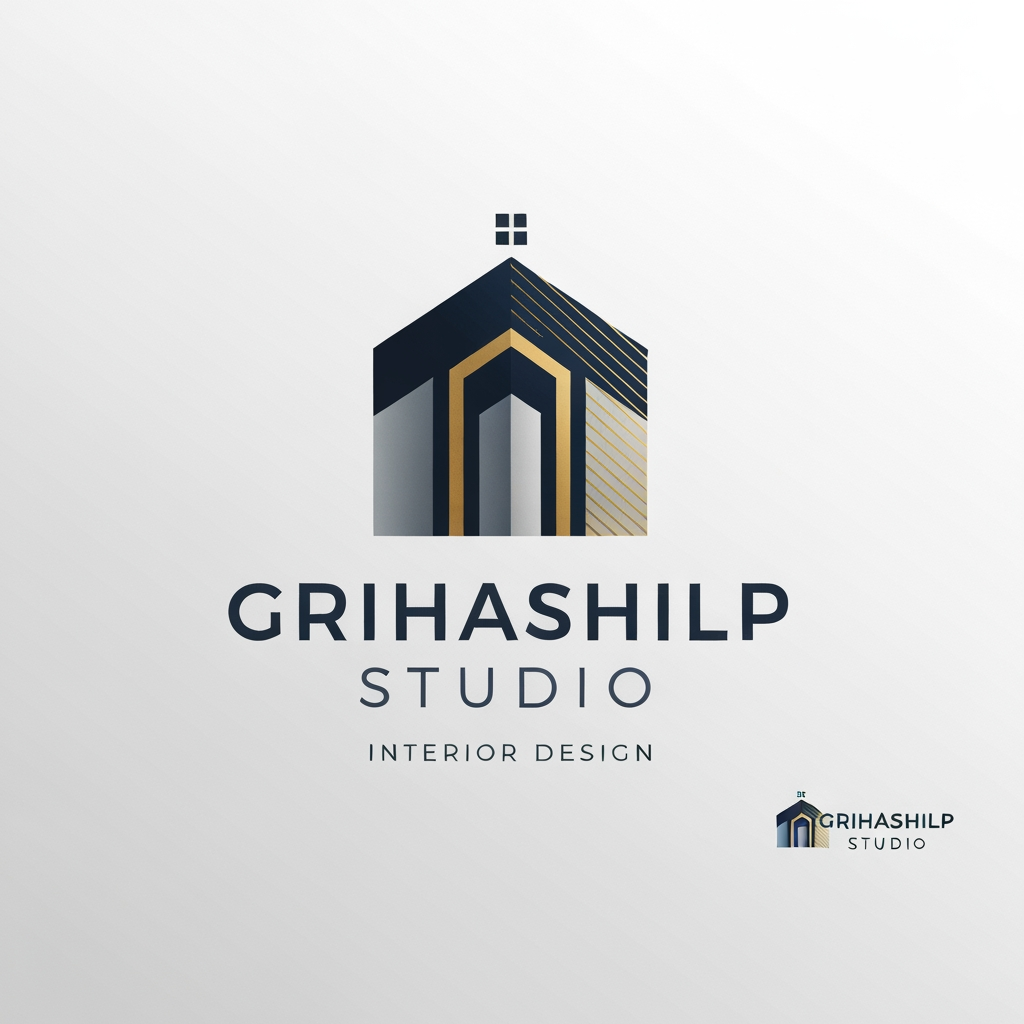 AI Design for i am an interior designer and my firm name is Grihashilp studio and i want make logo please suggest me design ideas and its will be creative and trending designs