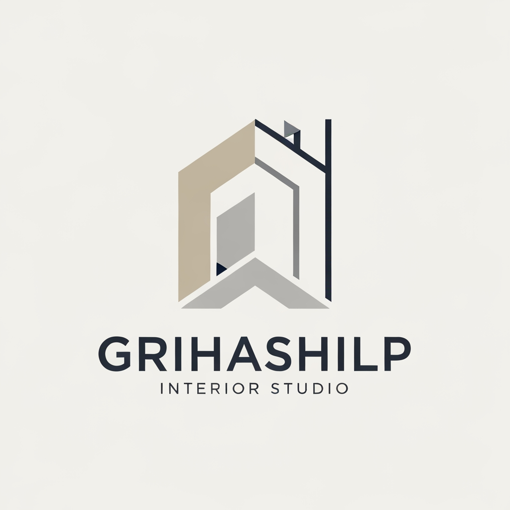 AI Design for i am an interior designer and my firm name is Grihashilp studio and i want make logo please suggest me design ideas and its will be creative and minimalist design