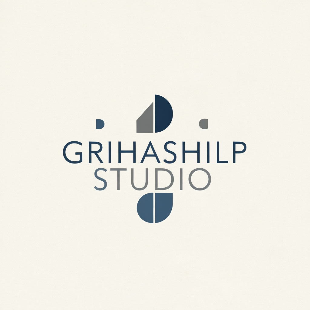 AI Design for i am an interior designer and my firm name is grihashilp studio and i want make logo please suggest me design with ideas and ganrate logo