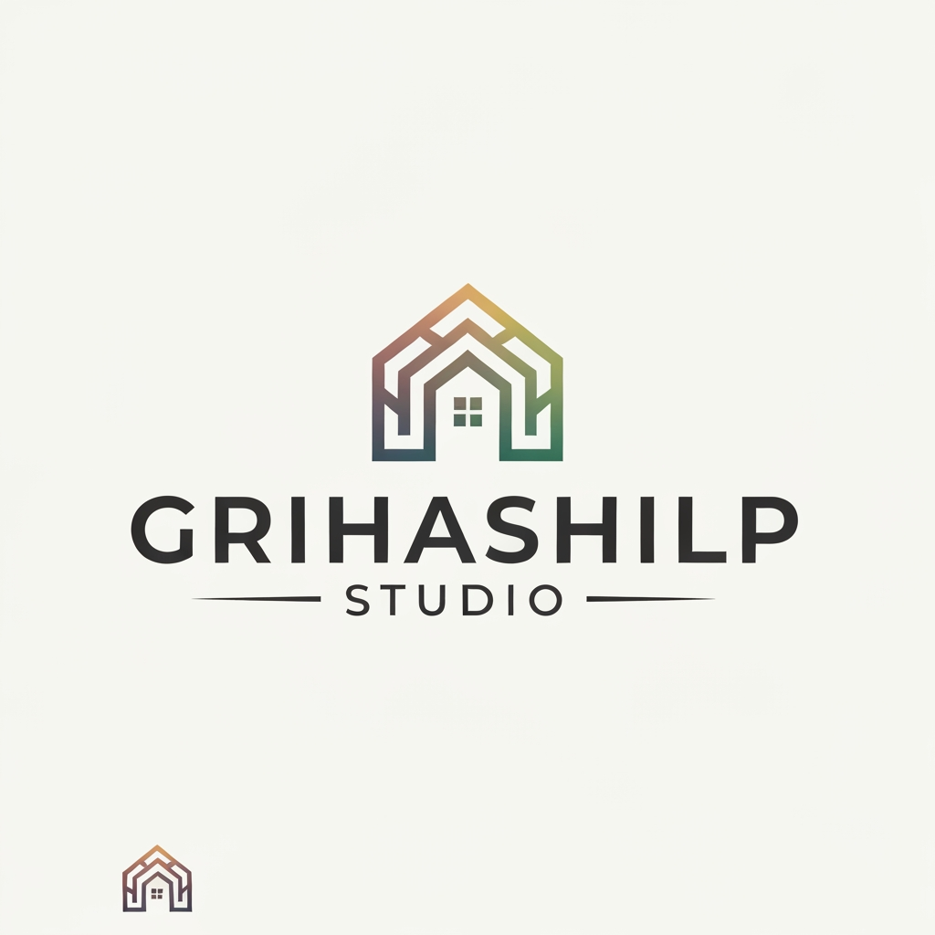 AI Design for i am an interior designer and my firm name is grihashilp studio and i want make logo please suggest me design with ideas and ganrate logo