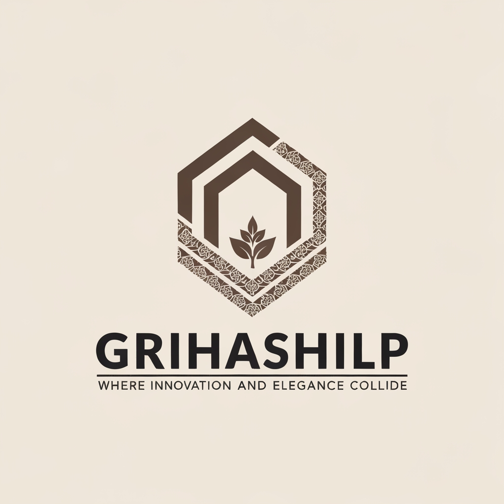 AI Design for i am an interior designer and my firm name is grihashilp studio and i want make logo please suggest me design with ideas and ganrate logo