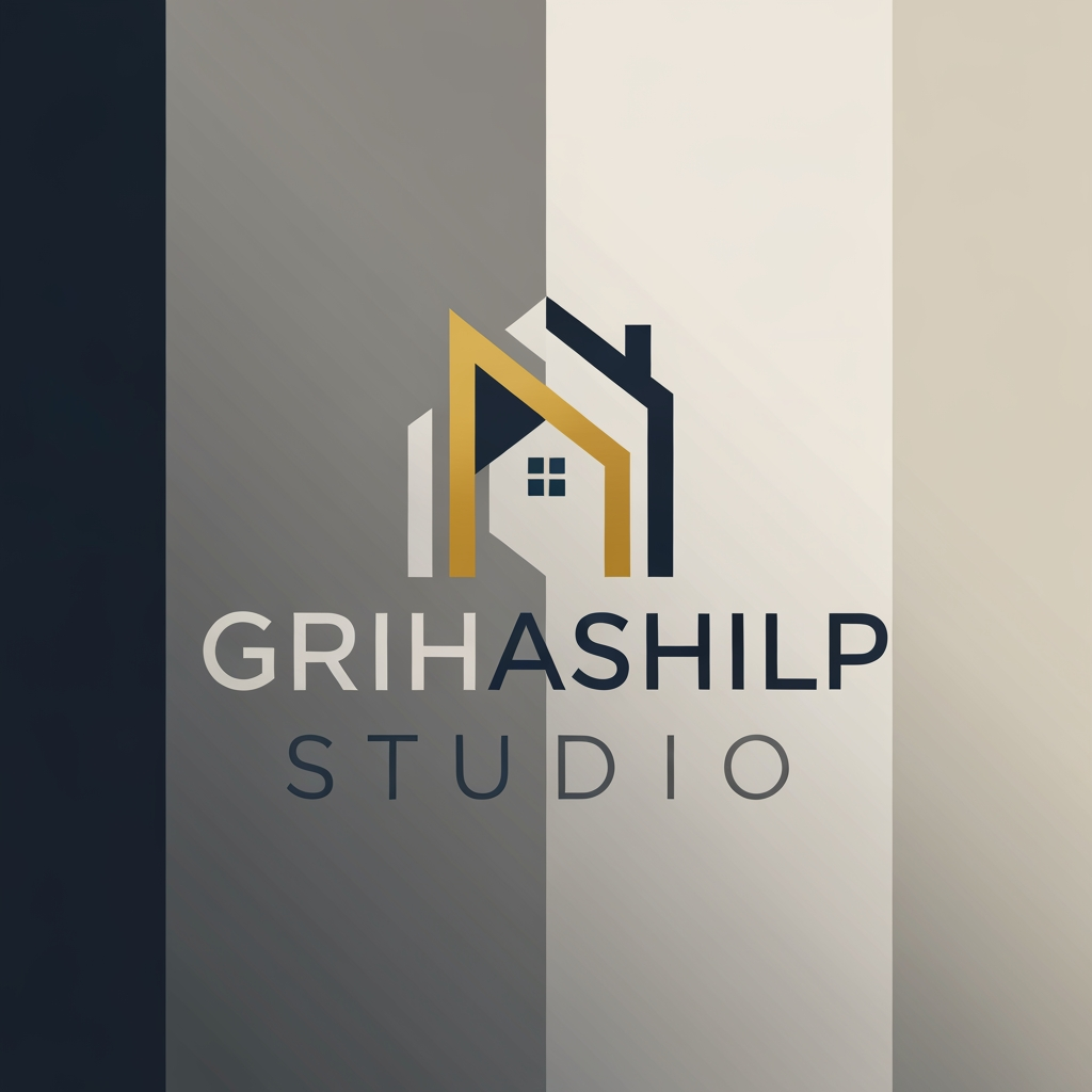 AI Design for i am an interior designer and my firm name is Grihashilp studio and i want make logo please suggest me design ideas and its will be creative and trending designs