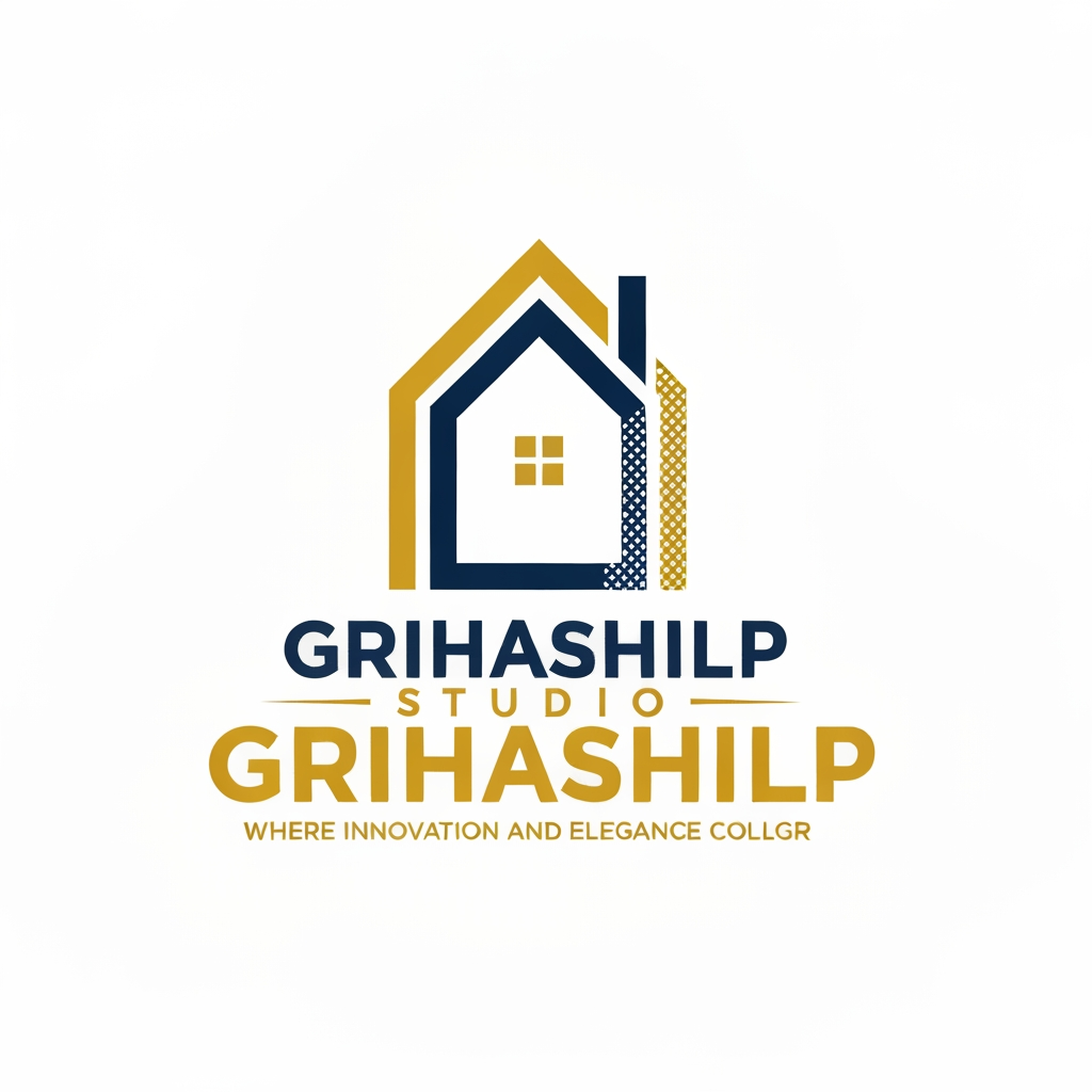AI Design for i am an interior designer and my firm name is grihashilp studio and i want make logo please suggest me design with ideas and ganrate logo