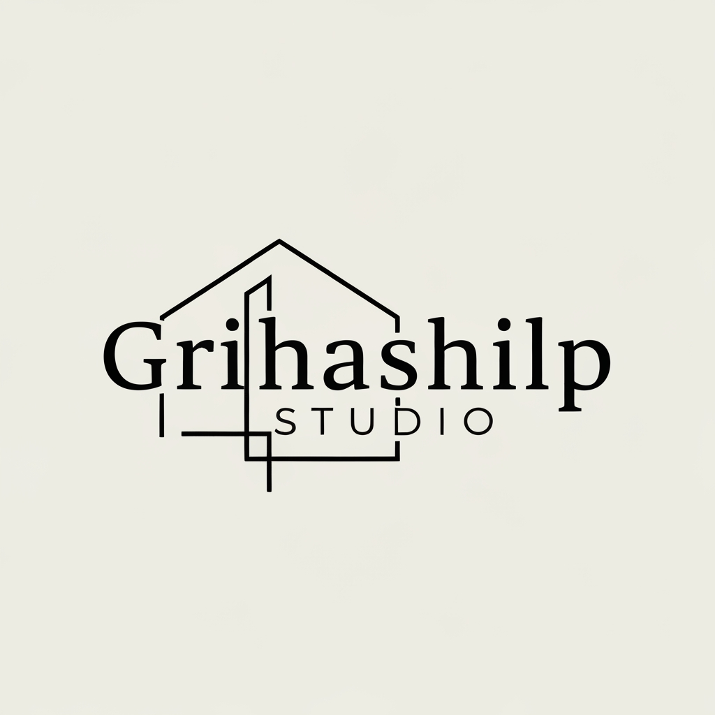 AI Design for i am an interior designer and my firm name is grihashilp studio and i want make logo please suggest me design with ideas and ganrate logo