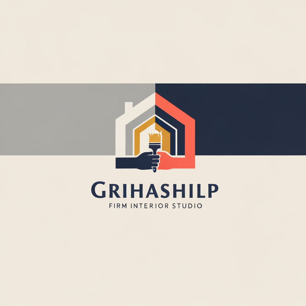 AI Design for i am an interior designer and my firm name is Grihashilp studio and i want make logo please suggest me design ideas and its will be creative and trending designs