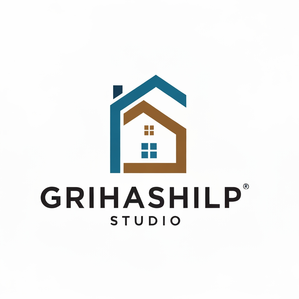 AI Design for i am an interior designer and my firm name is Grihashilp studio and i want make logo please suggest me design ideas and its will be creative and trending designs
