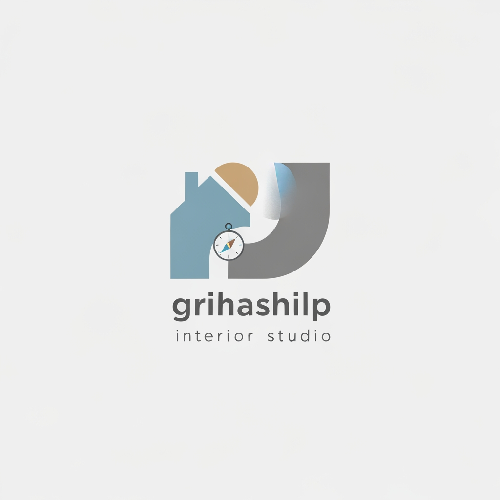 AI Design for i am an interior designer and my firm name is grihashilp studio and i want make logo please suggest me design with ideas and ganrate logo