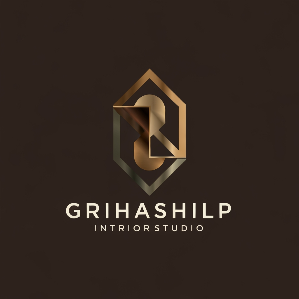 AI Design for i am an interior designer and my firm name is Grihashilp studio and i want make logo please suggest me design ideas and its will be creative and trending designs