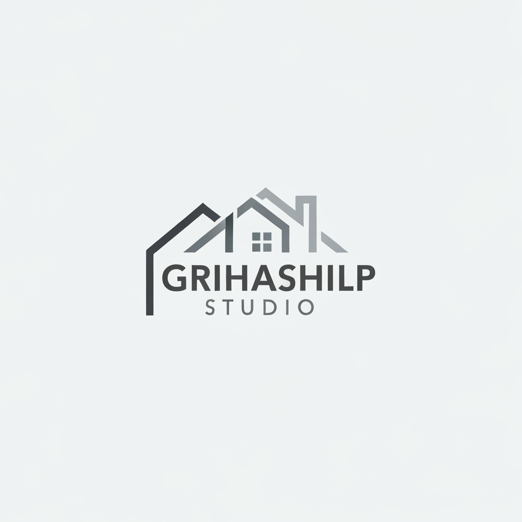AI Design for i am an interior designer and my firm name is Grihashilp studio and i want make logo please suggest me design ideas and its will be creative and trending designs