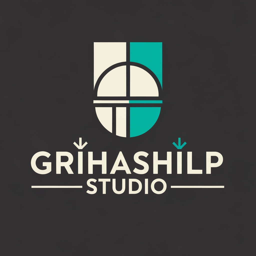 AI Design for i am an interior designer and my firm name is Grihashilp studio and i want make logo please suggest me design ideas and its will be creative and trending designs