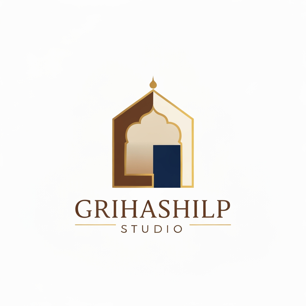 AI Design for i am an interior designer and my firm name is grihashilp studio and i want make logo please suggest me design with ideas and ganrate logo