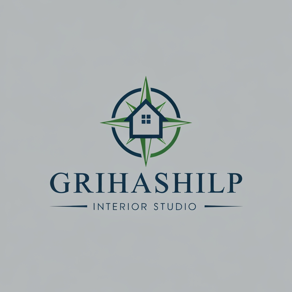 AI Design for i am an interior designer and my firm name is Grihashilp studio and i want make logo please suggest me design ideas and its will be creative and trending designs
