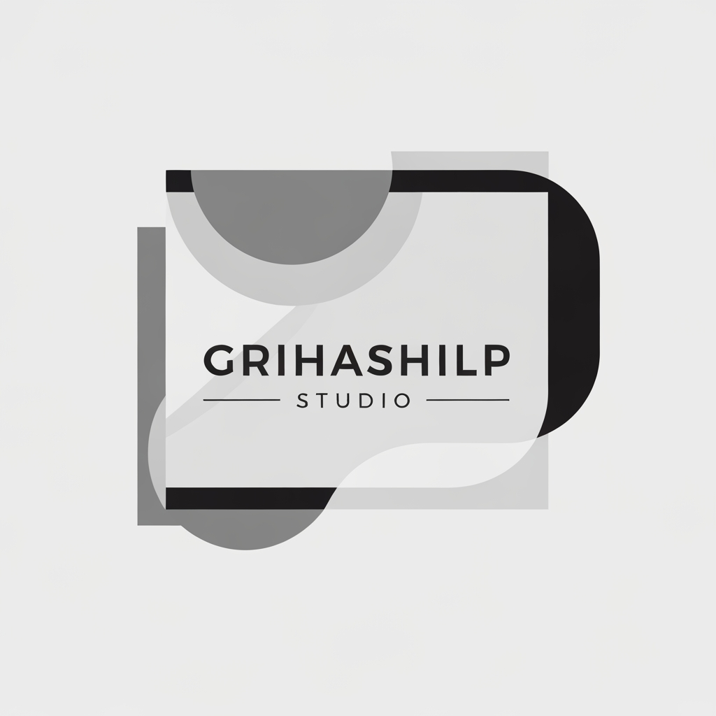 AI Design for i am an interior designer and my firm name is grihashilp studio and i want make logo please suggest me design with ideas and ganrate logo