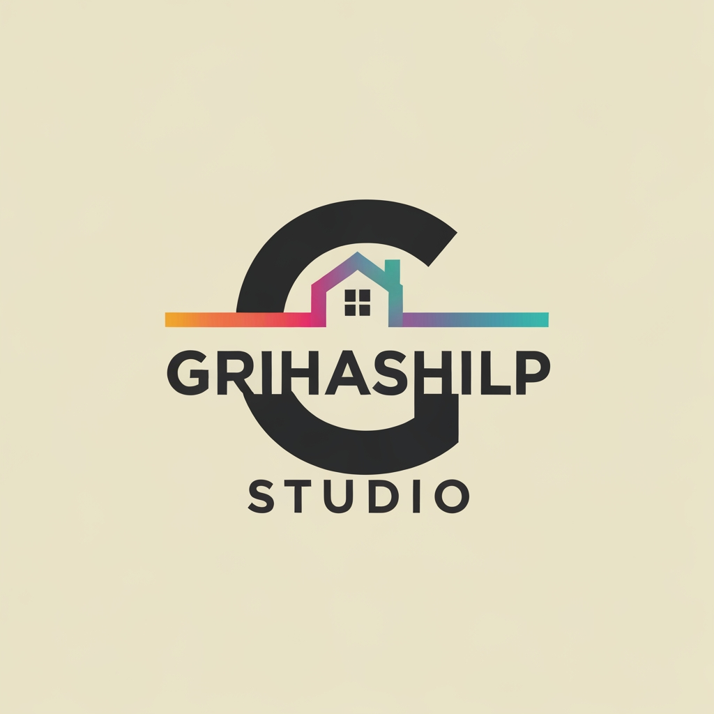 AI Design for i am an interior designer and my firm name is Grihashilp studio and i want make logo please suggest me design ideas and its will be creative and trending designs