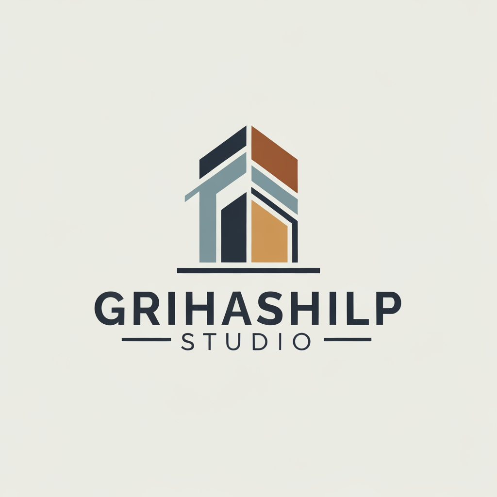 AI Design for i am an interior designer and my firm name is Grihashilp studio and i want make logo please suggest me design ideas and its will be creative and trending designs