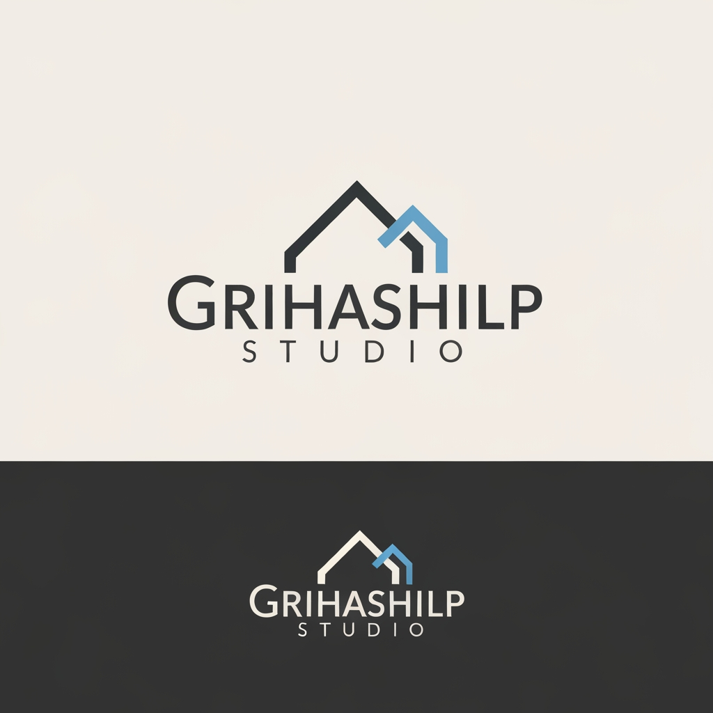 AI Design for i am an interior designer and my firm name is Grihashilp studio and i want make logo please suggest me design ideas and its will be creative and trending designs