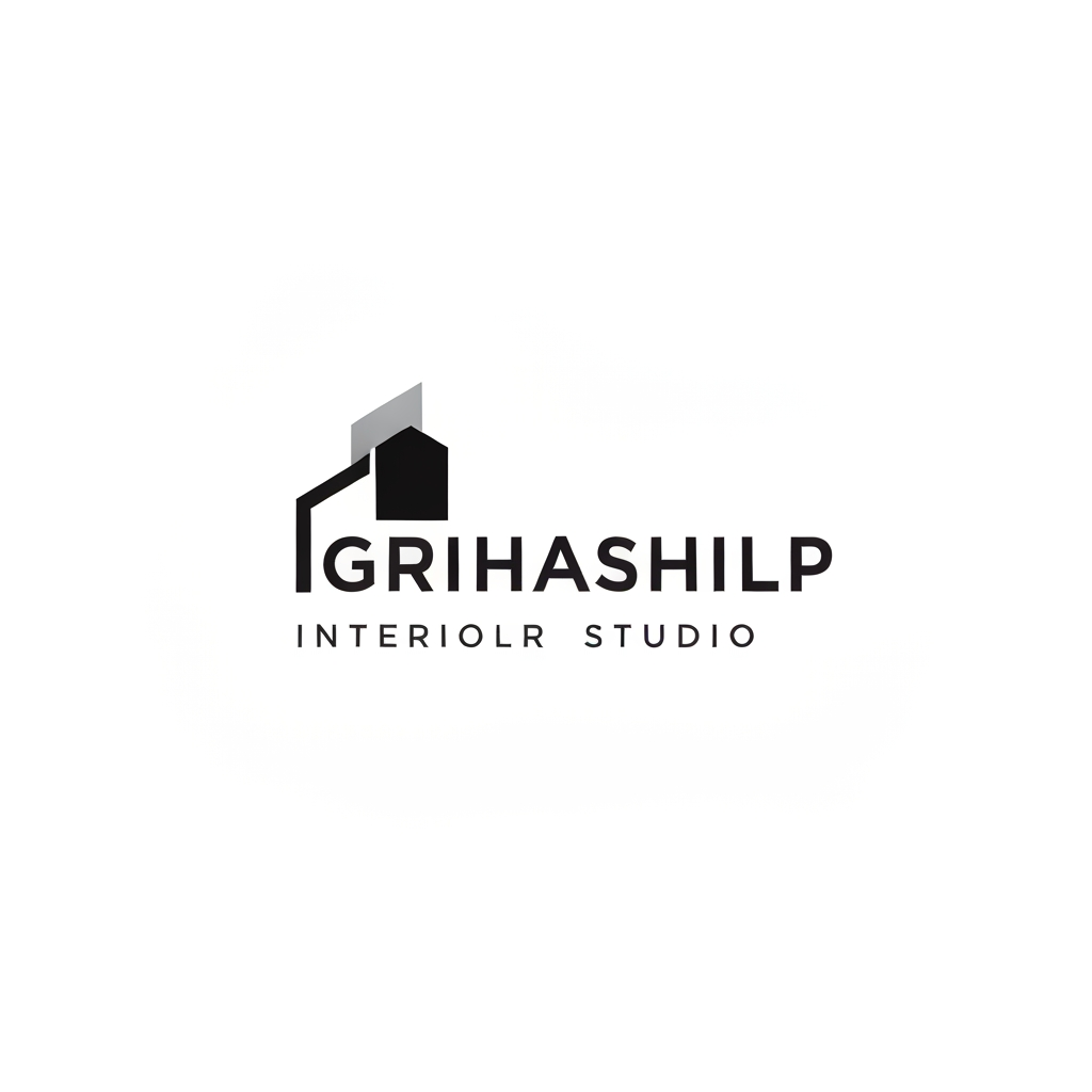 AI Design for i am an interior designer and my firm name is Grihashilp studio and i want make logo please suggest me design ideas and its will be creative and minimalist design