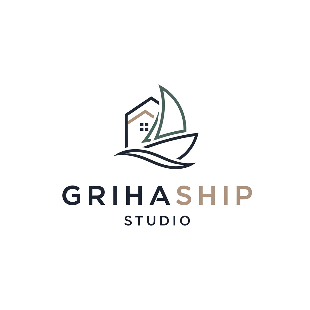 AI Design for i am an interior designer and ita name is grihaship studio i wants logo for the  brand, it will be the minimalist and creative logo so please ganrate