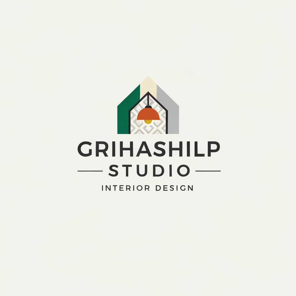 AI Design for i am an interior designer and my firm name is Grihashilp studio and i want make logo please suggest me design ideas and its will be creative and trending designs