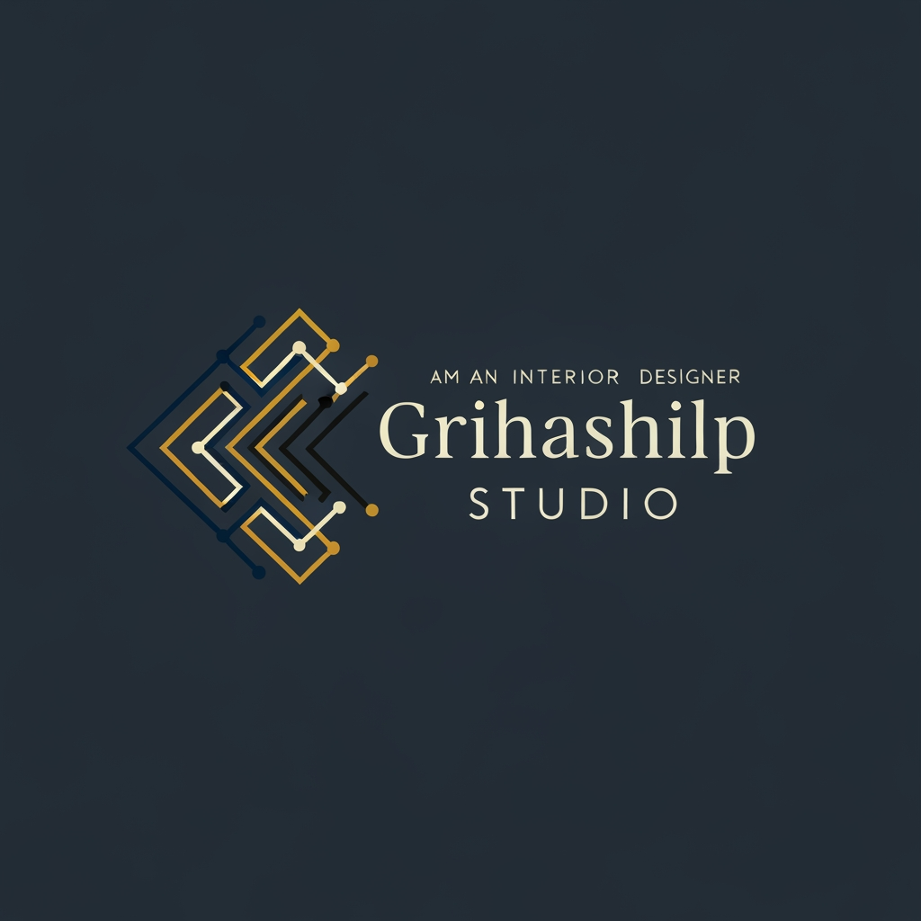 AI Design for i am an interior designer and my firm name is Grihashilp studio and i want make logo please suggest me design ideas and its will be creative and trending designs