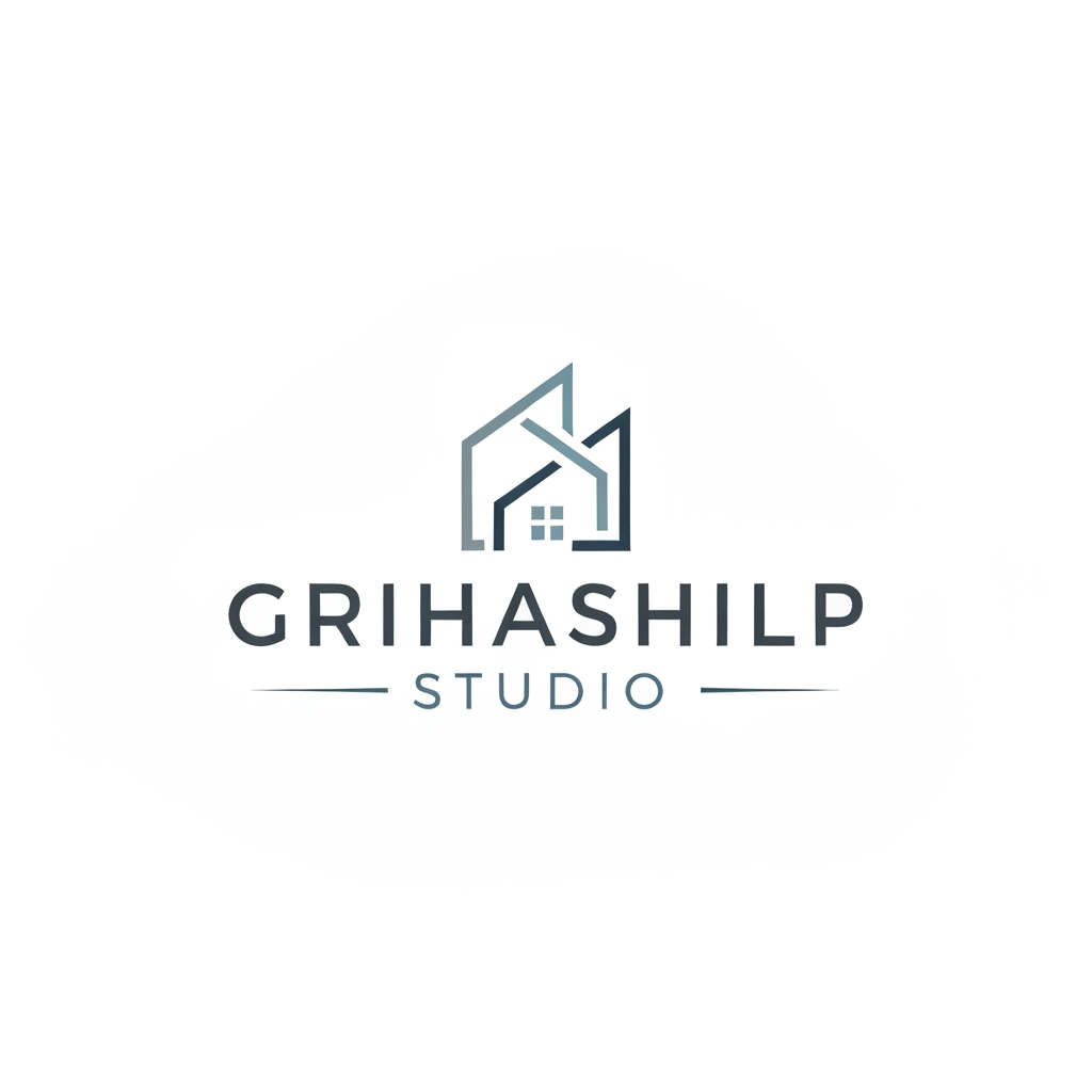 AI Design for i am an interior designer and my firm name is Grihashilp studio and i want make logo please suggest me design ideas and its will be creative and minimalist design