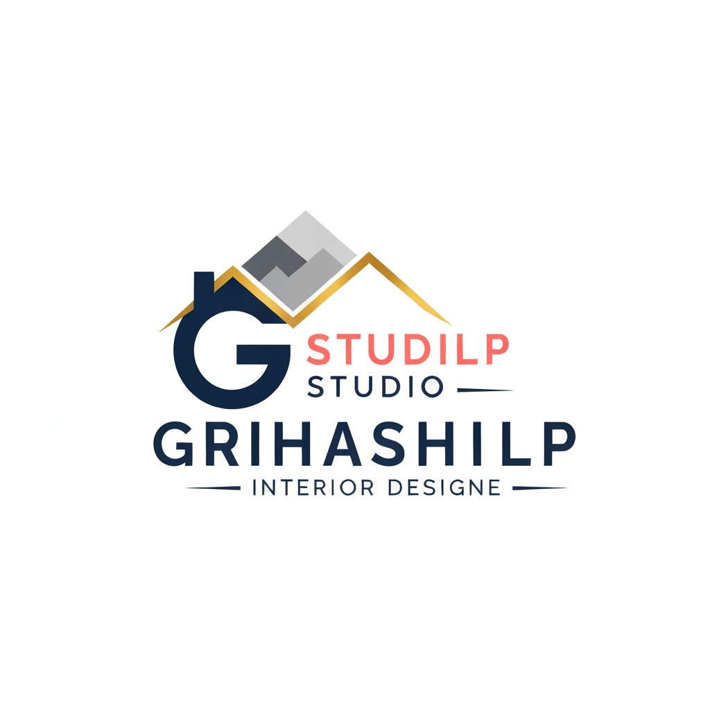 AI Design for i am an interior designer and my firm name is grihashilp studio and i want make logo please suggest me design with ideas and ganrate logo