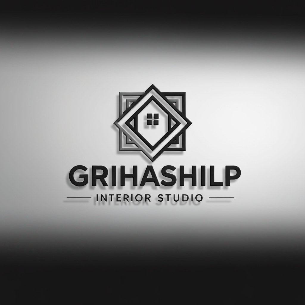 AI Design for i am an interior designer and my firm name is Grihashilp studio and i want make logo please suggest me design ideas and its will be creative and trending designs