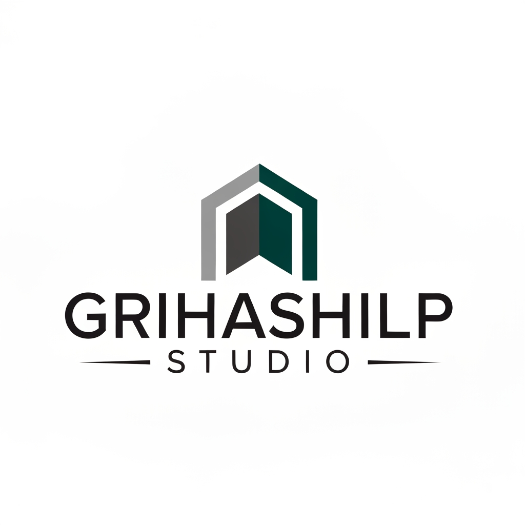 AI Design for i am an interior designer and my firm name is Grihashilp studio and i want make logo please suggest me design ideas and its will be creative and trending designs