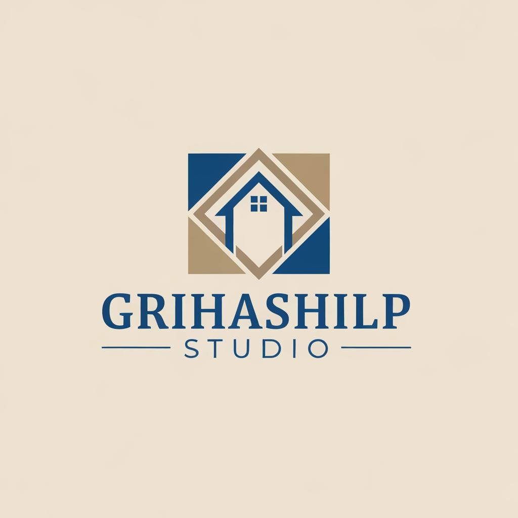 AI Design for i am an interior designer and my firm name is Grihashilp studio and i want make logo please suggest me design ideas and its will be creative and trending designs