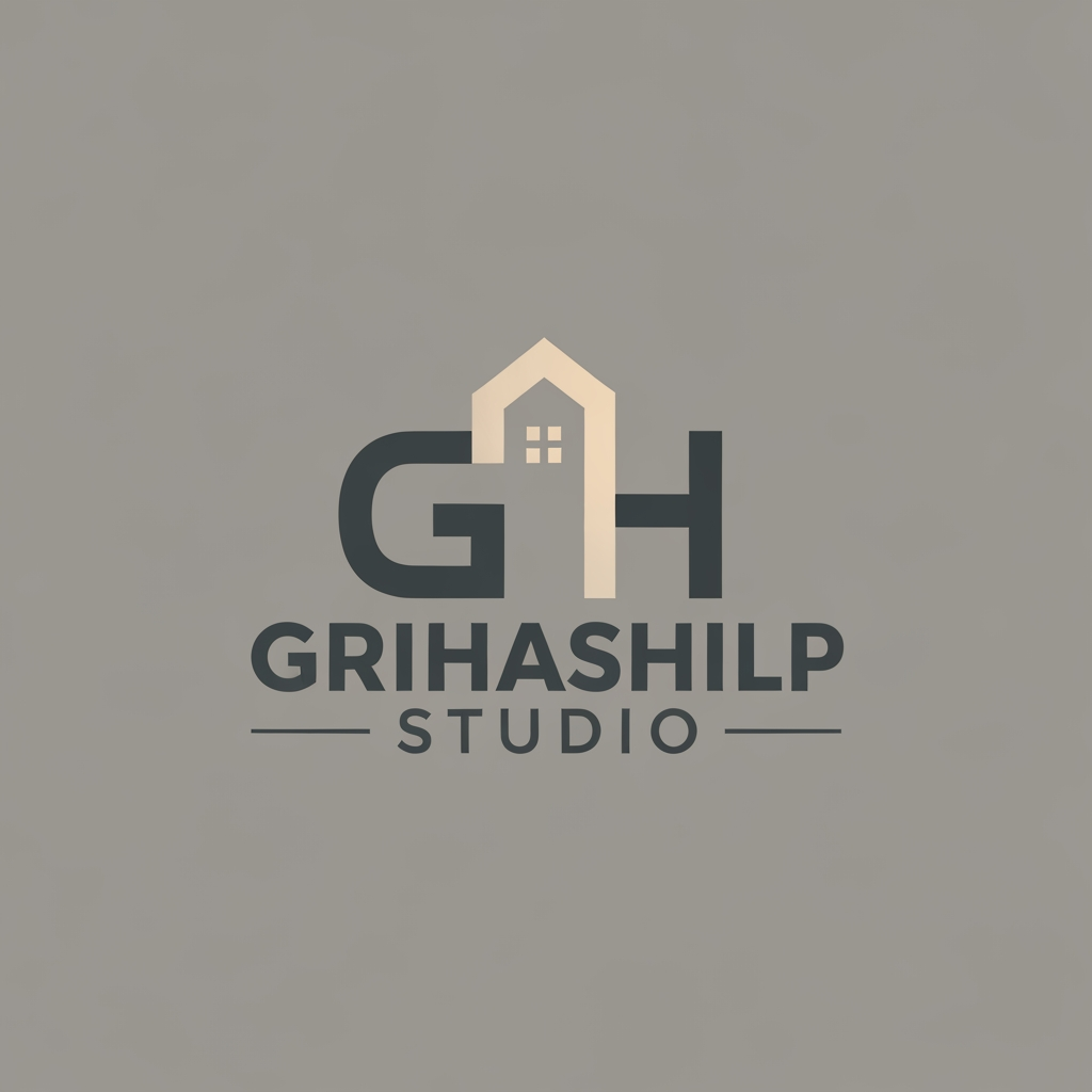 AI Design for i am an interior designer and my firm name is Grihashilp studio and i want make logo please suggest me design ideas and its will be creative and trending designs