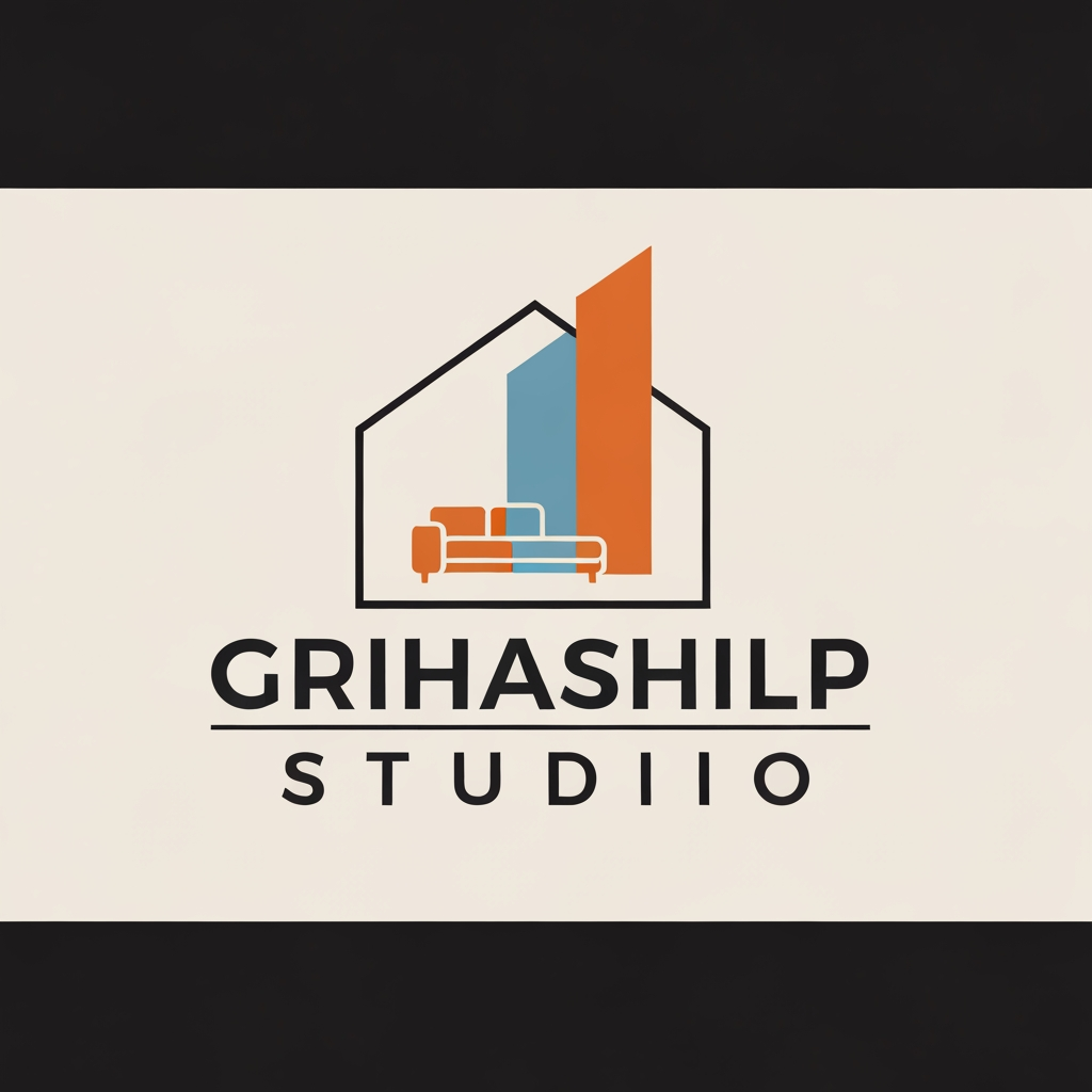 AI Design for i am an interior designer and my firm name is Grihashilp studio and i want make logo please suggest me design ideas and its will be creative and trending designs