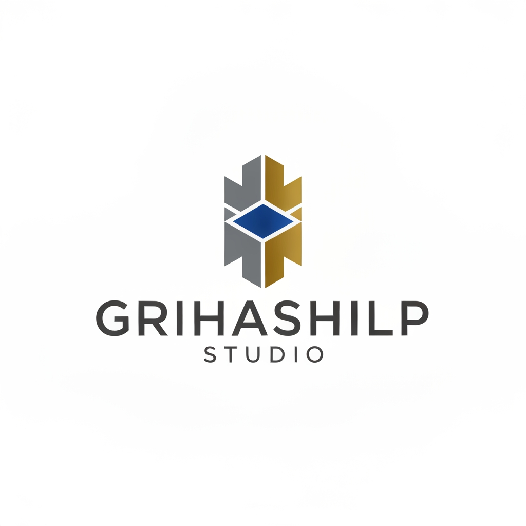 AI Design for i am an interior designer and my firm name is Grihashilp studio and i want make logo please suggest me design ideas and its will be creative and trending designs