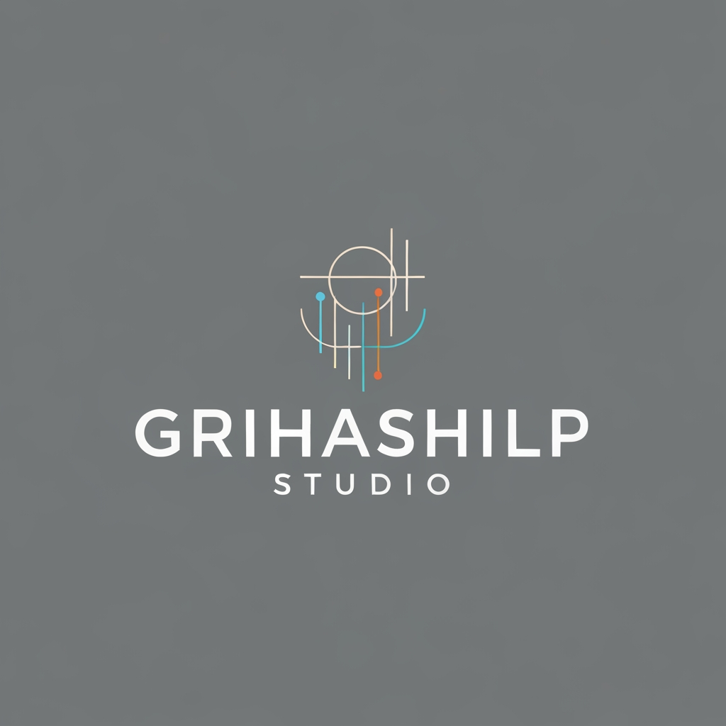 AI Design for i am an interior designer and my firm name is grihashilp studio and i want make logo please suggest me design with ideas and ganrate logo