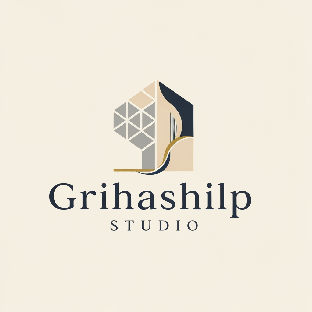 AI Design for i am an interior designer and my firm name is grihashilp studio and i want make logo please suggest me design with ideas and ganrate logo