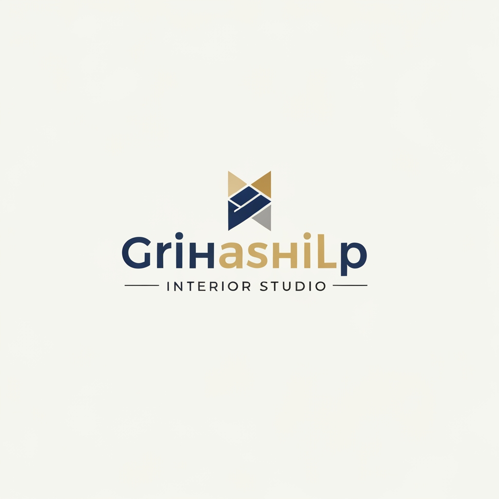 AI Design for i am an interior designer and my firm name is Grihashilp studio and i want make logo please suggest me design ideas and its will be creative and trending designs
