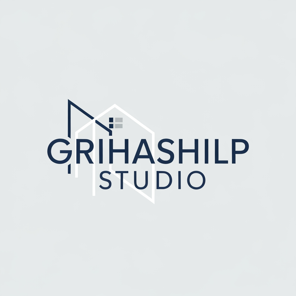 AI Design for i am an interior designer and my firm name is Grihashilp studio and i want make logo please suggest me design ideas and its will be creative and trending designs