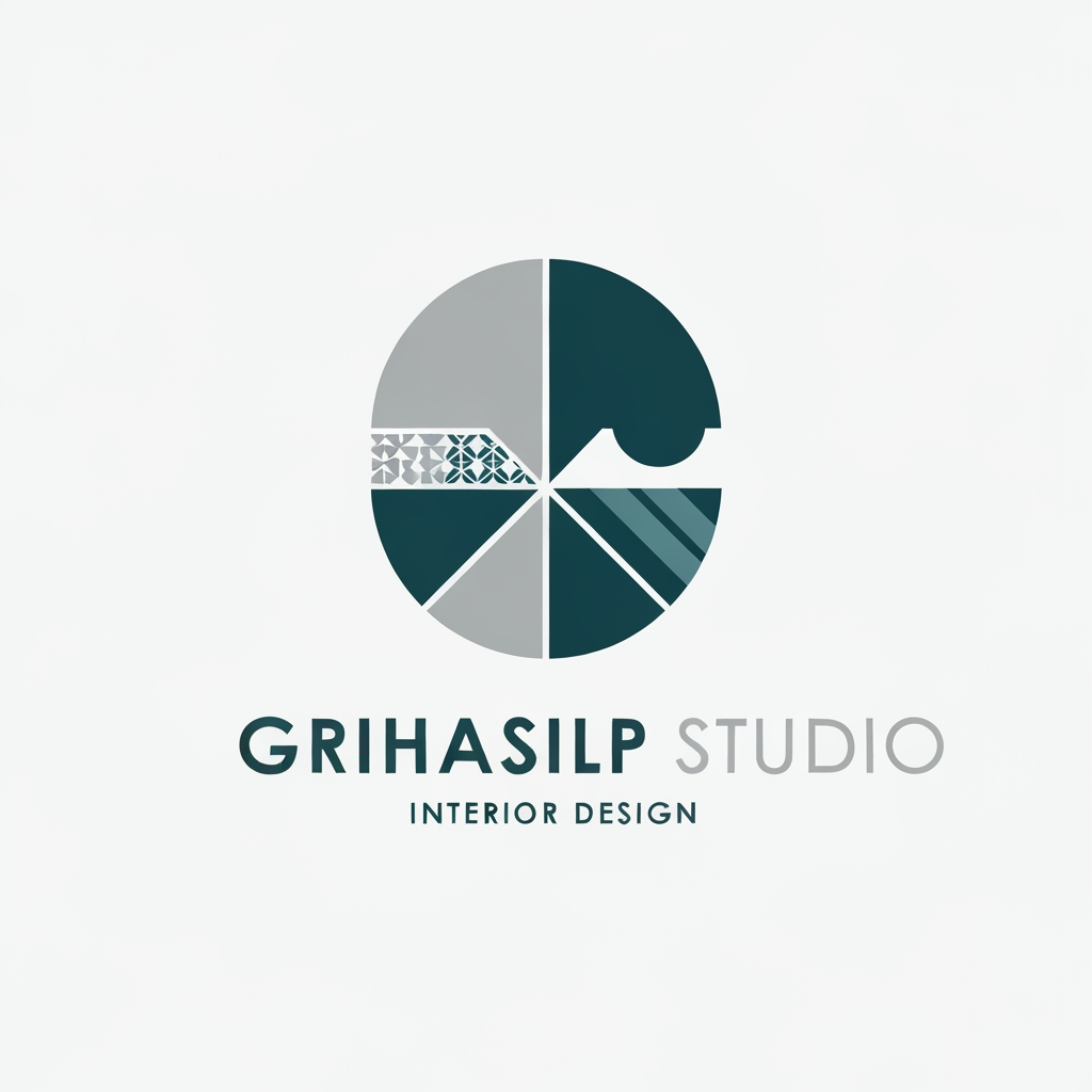 AI Design for i am an interior designer and my firm name is Grihashilp studio and i want make logo please suggest me design ideas and its will be creative and trending designs