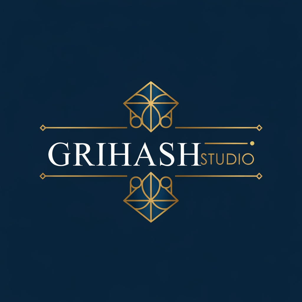 AI Design for i am an interior designer and my firm name is Grihashilp studio and i want make logo please suggest me design ideas and its will be creative and trending designs