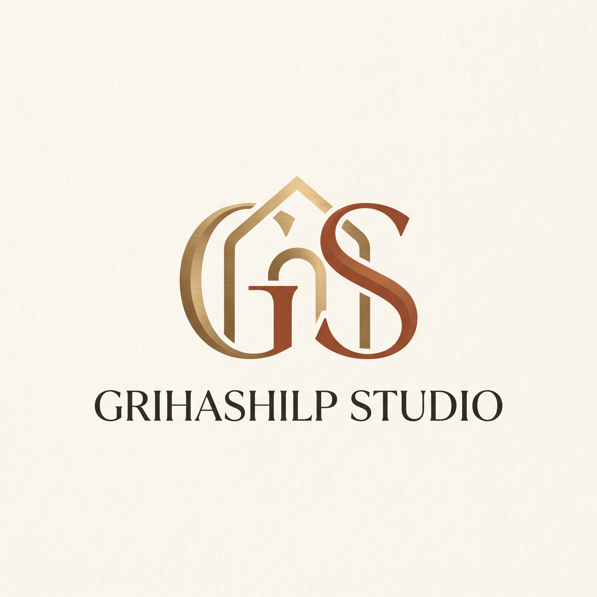 AI Design for i am an interior designer and my firm name is grihashilp studio and i want make logo please suggest me design with ideas and ganrate logo